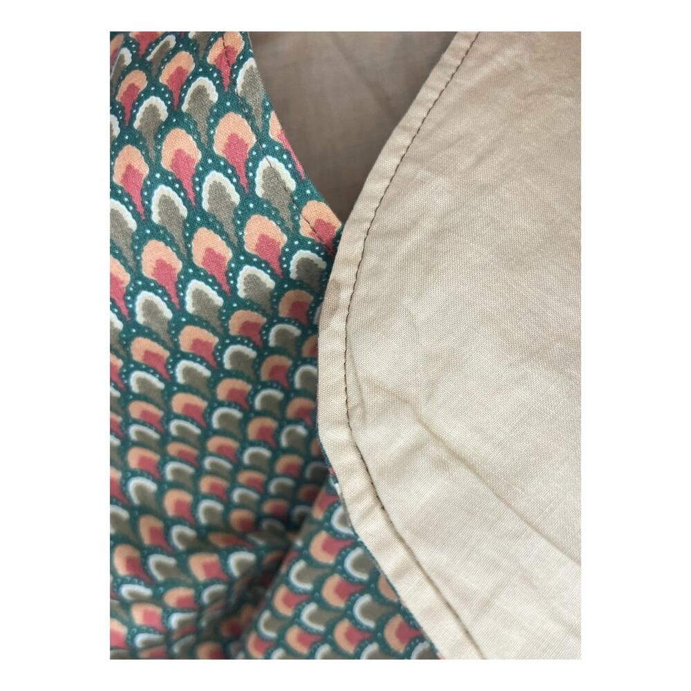Vintage Geometric Scallop Print Open Front Artwear Coat Jacket Gallery Core - Picture 5 of 7